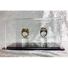 Double Championship Ring Display Case - 2 Ring Display Case Championship Rings
