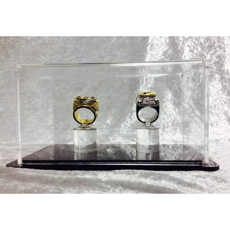Double Championship Ring Display Case - 2 Ring Display Case