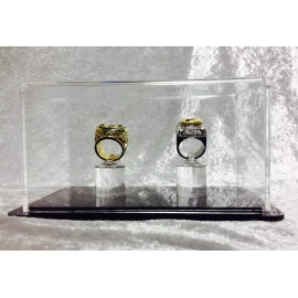 Double Championship Ring Display Case - 2 Ring Display Case Championship Rings