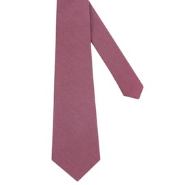 Mens Solid Linen Tie and Pocket Square Set - Slim - Regular - Extra Long Necktie (Chianti, Extra Long Tie)