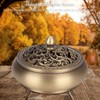 Household Brass Incense Burner Incense Burner Holders Craft Decoration (Round