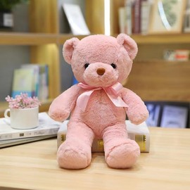 Hgplvxj Teddy Bear Stuffed Animals, 13.5 Inches Pink Teddy Bear Plush Toy Birthday Christmas Valentine’s Day Gift for Kids Girlfriend (Pink-A)