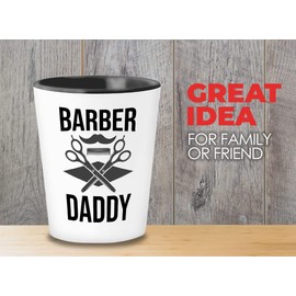 Bubble Hugs Barber Shot Glass 1.5oz Barber Daddy - Barbershop Owner Father Hairstylist Hairdresser Cosmetology Haircut Worker Hairdo Salon Fashion