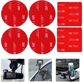 3 M Double Sided Adhesive Pads,Car Mount Sticky Pad Replacement. 3 M Sticky Dash Cam Mounting Tape.Heavy Duty Tape Sticker for Dashboard &Daily Use.Waterproof,Heat-resistant.Squares&Round,6PCS