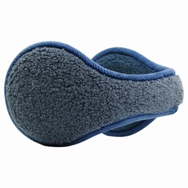 Eliewai Men Ear Muffs for Winter Adjustable & Foldable Big Size Earmuffs Faux Berber Fleece Outdoor Women Ear Warmers (haze blue)