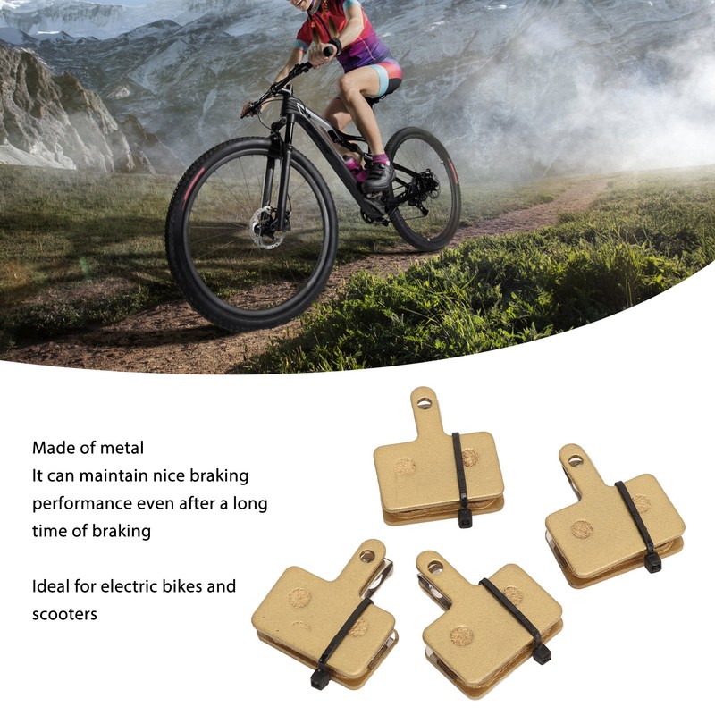 4 Pair Bike Brake Pads with Installation Tools Metal Reliable
