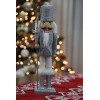 14 inches Handmade Christmas Nutcracker Traditional Decoration Silver Sparklers