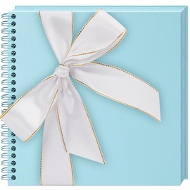 Vienrose Scrapbook Photo Album, Memory Book, Wedding Album, DIY Scrapbook, 12.2x12.2 Inch, 80 Pages, Hard Kraft Paper Cover with 3 Corner Stickers, Ideal for Travel Journals, Baby Records Light Blue