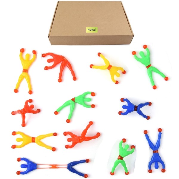 Hotusi 40 Pcs Window Crawler Men, Multicolored Sticky Action Figure Rolling Men Wall Climbers Toys for Party Favor (Random Color)