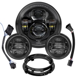 7 Inch Motorcycle LED Headlight 4.5 Inch Fog Passing Lamps DOT Kit for Harley Davidson Street Glide Road King Electra Glide Fatboy Ultra Classic Heritage Softail Switchback CVO Tri Glide Yamaha Indian