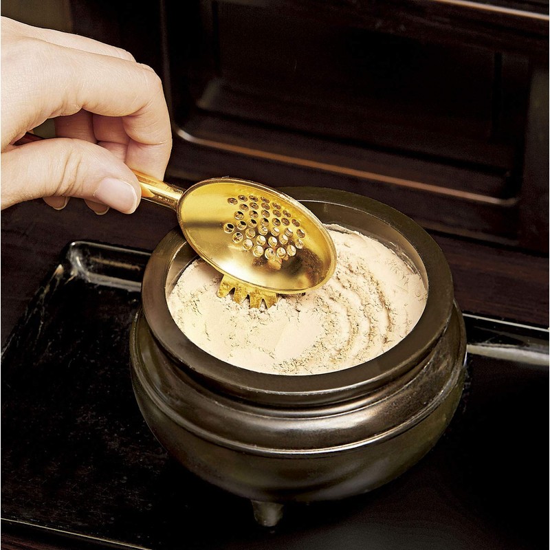 Cogit Incense Burner Ash Candelabra Cleaning Stick, Gold, Total Length