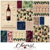 Clothworks Cheers Wine Glass Repeating Border Stripe, Fabric by The