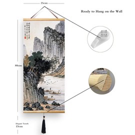 EAPEY Chinese Scroll Art Feng Shui japanese scroll wall art Ready to Hang for Home Decorations