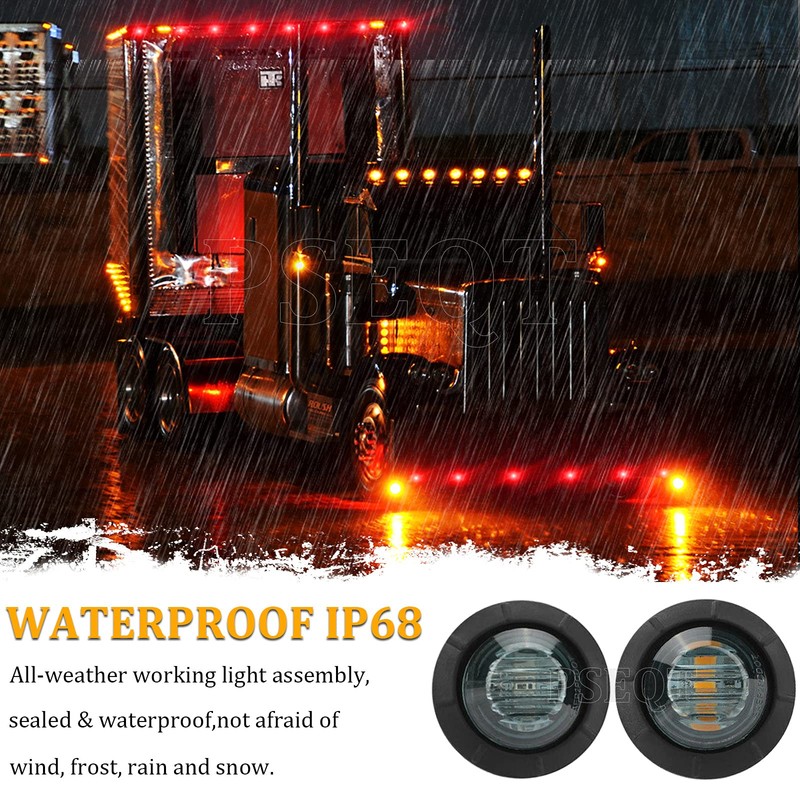 PSEQT 3/4 Inch Trailer Marker LED Lights, Side Clearance Indicators