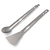 TOMSHOO Titanium Serving Tongs Multi-Purpose BBQ Tongs with Spork and