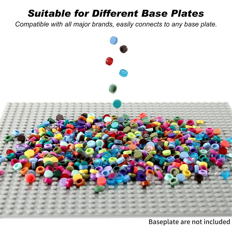 Pack of 2200 Round Tiles, 1 x 1 Building Block,