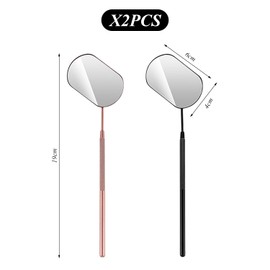 2-Teiliges Wimpernspiegel-Set, Edelstahl-Wimpernspiegel, Quadratischer Tragbarer Wimpernspiegel, Verlängerungs-Wimpernspiegel, Geeignet Für Make-Up, Make-Up-Entfernung