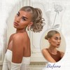 FESHFEN Ponytail Hair Pieces, Short Curly Wavy Hair Clip, Braid
