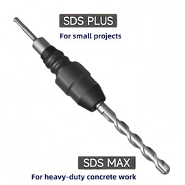 SDS-Plus to SDS-Max Rotary Hammer Drill Bit Adapter, 8-1/4” Long Alloy Steel Drill Adapter Set, Quick Release Chuck Drill Converter Shank for Demolition Hammer Rotary Hammer