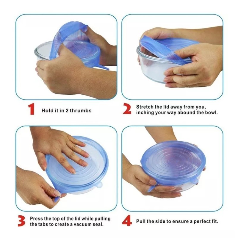 Extreme Beauty 6 Tapas De Silicon Antiderrame Reusable 3 Colores