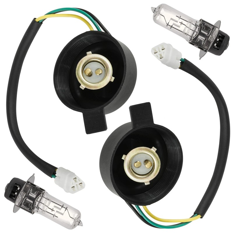 Caltric 2X LH RH Headlight Socket and Bulb for Yamaha