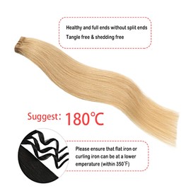 16 Inch Aison Tape in Brazilian Human Hair Extensions Remy Human Hair Glue in Hair Extensions Balayage Seamless Silky Straight Skin Weft 100% Natural Hair(16Inch #27 Honey Blonde 20pcs 30g)