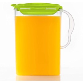 LocknLock Aqua Fridge Door Water Jug with Handle BPA Free Plastic Pitcher with Flip Top Lid Perfect for Making Teas and Juices, 3 Quarts, Green
