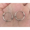 Boho Sterling Silver Bali Hoop 18 mm 3/4" Endless Oxidized