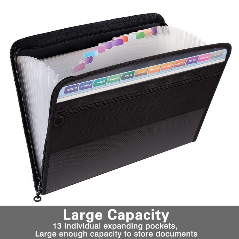 Expanding File A4, 13 Compartments Document Folder File Folder Sorting