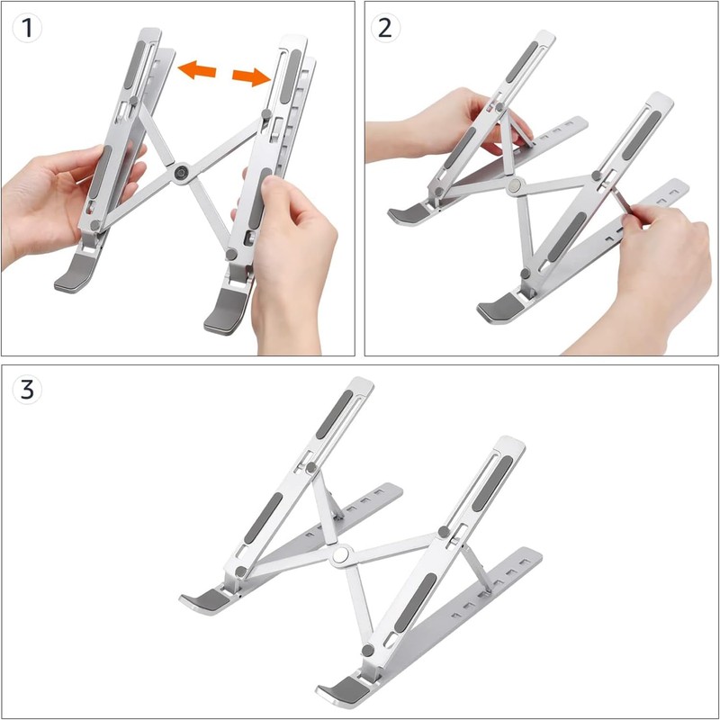nulala Adjustable Laptop Stand, Computer Riser for Desk, Portable Foldable