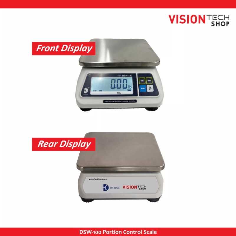 VisionTechShop DSW-100 Portion Scale, Single LCD Display, NTEP&NSF Certified -