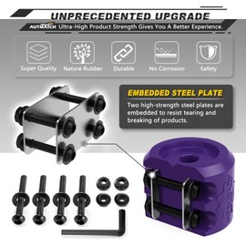 AUTMATCH Winch Cable Hook Stopper (2 Pack), Silicone Rubber Winch Stopper for Wire & Synthetic Rope, Winch Line ATV UTV, Shock Absorbent, Prevent Pulling Bounce and Abrasion, Purple