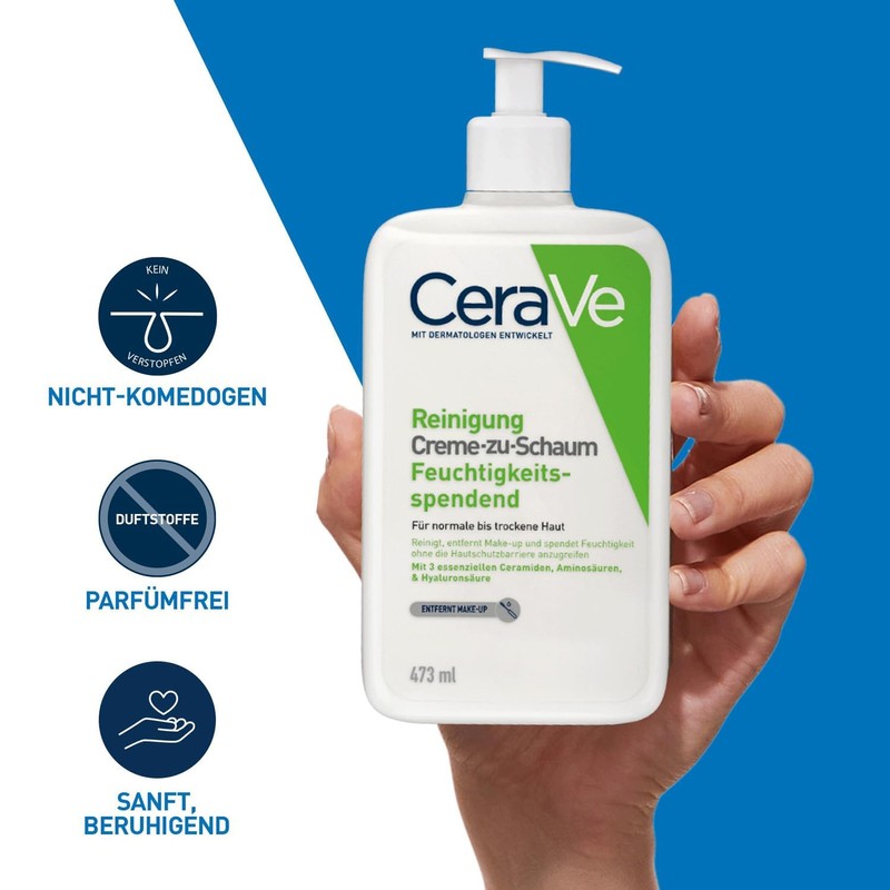 CeraVe Cream-to-Foam Cleansing Facial Cleansing Makeup Remover 473 ml