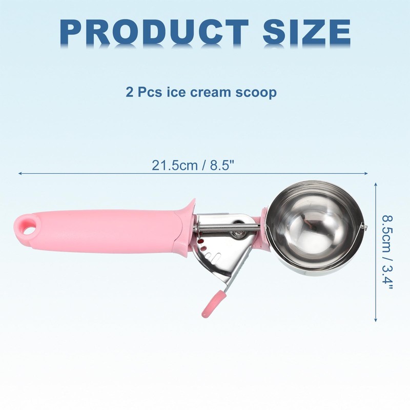 sourcing map 2pcs Cookie Scoops, Ice Cream Scoop with Trigger