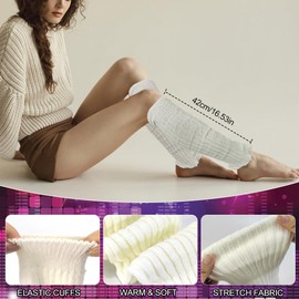 2 Pairs Winter Leg Warmers, Rib Knit Knitted Leg Warmers Women's 80s Black, White Women's Long Leg Warmers Women's Winter Leg Warmers Women for Party Yoga Ballet Dance Ice Skating Accessories, white /