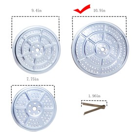 HLCM Pressure Pot Rack - 2Pack 304 Stainless Steel Canner Rack, Pressure Pot Can Rack with Clamp, Compatible with Pressure Cooker, Steamer (10.9 Inch)