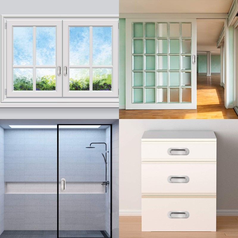 YEYIT 2 Pcs Concealed Embedded Flush Sliding Door Pull Handles,
