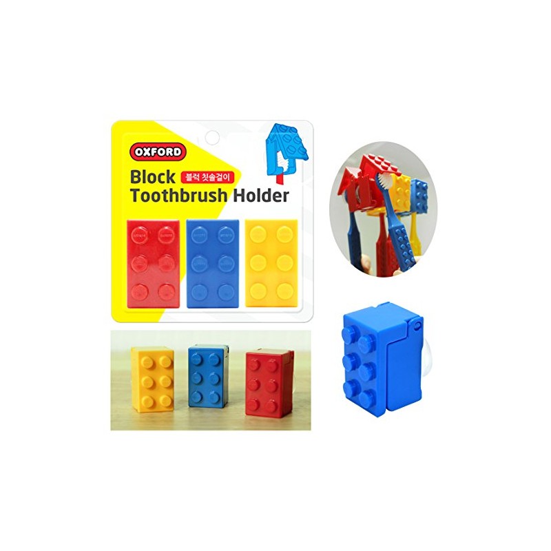3pcs Brick Design Toothbrush Case Cover Holder Set for Office,
