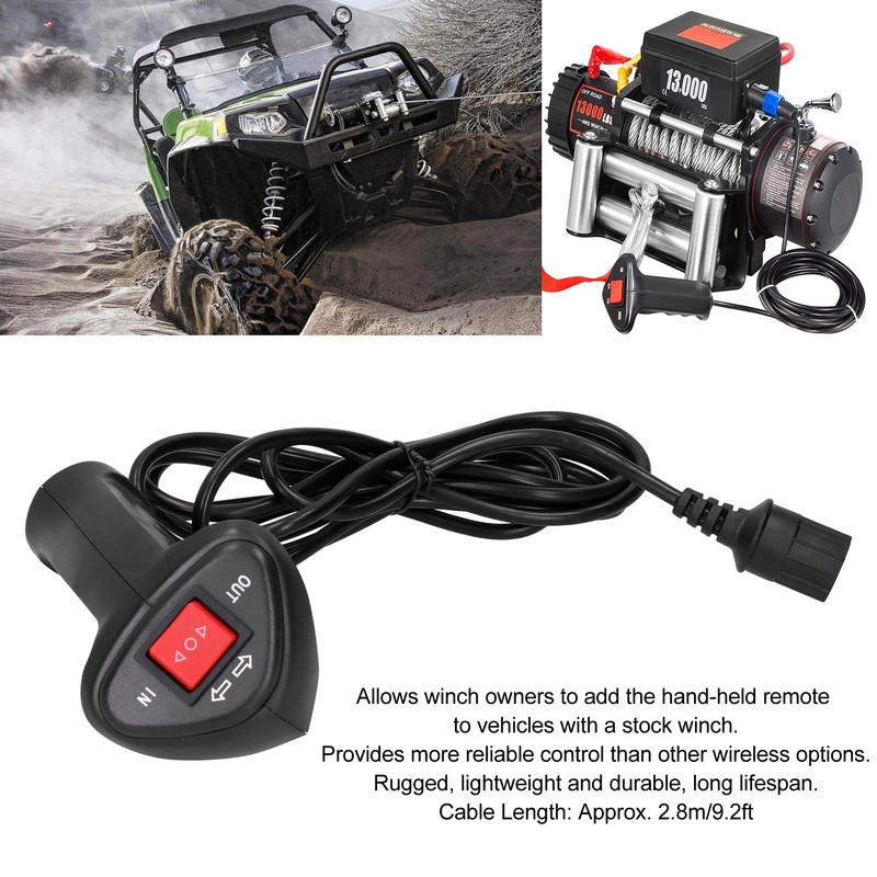 Winch Controller, Universal Electric Winch Remote Control Controller with 9.2ft
