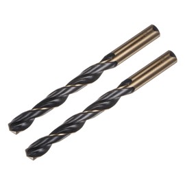 sourcing map 2pcs Jobber Drill Bits 13.5mm (0.531") Black Nitride & Gold Titanium Coated M2 High Speed Steel (HSS) Twist Drill Bits for Stainless Steel Aluminum Alloy Metal