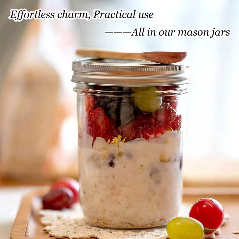 YOOSSICY 8 Pack Mason Jars (16 oz & 8 oz)