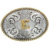 Nocona Belt Co. M&F E Initial Belt Buckle Silver