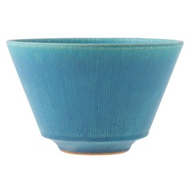 Marui Pottery MR-3-4615 Shigaraki Ware Hechimon Donburi Rice Bowl, Capacity: Approx. 43.1 fl oz (1,400 ml), Blue Glaze, Blue