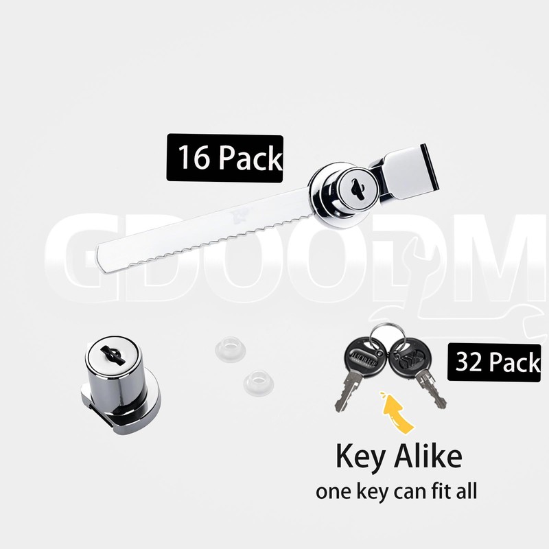 16 Pack Display Case Locks, Showcase Lock Sliding Glass Door