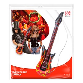 Widman Inflatable Rockstar Guitar with Flames - Adult Fancy Dress Accessory