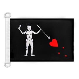 Pirate Edward Teach NAUTICAL Flag 18'' x 12'' - skull Pirates flags 30 x 45 cm - Banner 12x18 in for boat - AZ FLAG
