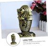 ULTECHNOVO 1Pc Creative Merlion Statue Decorative Bronze Metal Artware for