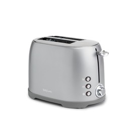 Betty Crocker 2-Slice Multi-Function Toaster, Toaster 2 Slice with Extra Wide Slots for Thick Bread, Bagel & Waffle, Toast Shade Control Dial, Slide Out Crumb Tray, Silver