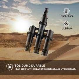 SJZ SUN RUN Solar Panel T Branch Connector 3 to 1 Connectors for Solar Panels Parallel Coupler Combine IP68 Waterproof 70A 1500V (1Pairs MMMF+FFFMM)