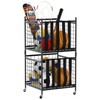 WALMANN Garage Sports Equipment Organizer, Ball Storage Rack Indoor/Outdoor Rolling